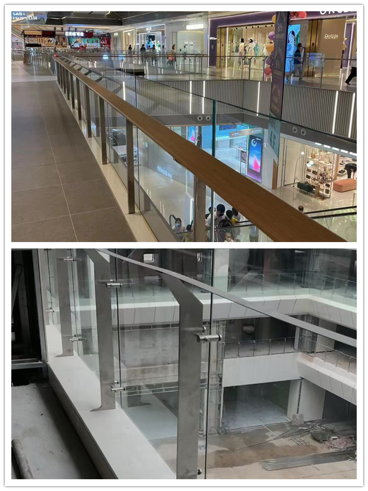 耀恒生产不锈钢栏杆扶手sus304挂玻璃楼梯立柱