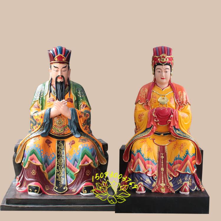 民俗神话玉皇赦罪天尊神像玻璃钢树脂玉皇大帝雕像瑶池金母神像批发商