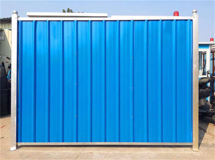 建筑工地可移动彩钢板围挡壹路通浅蓝色彩钢板围挡常规彩钢板围挡生产