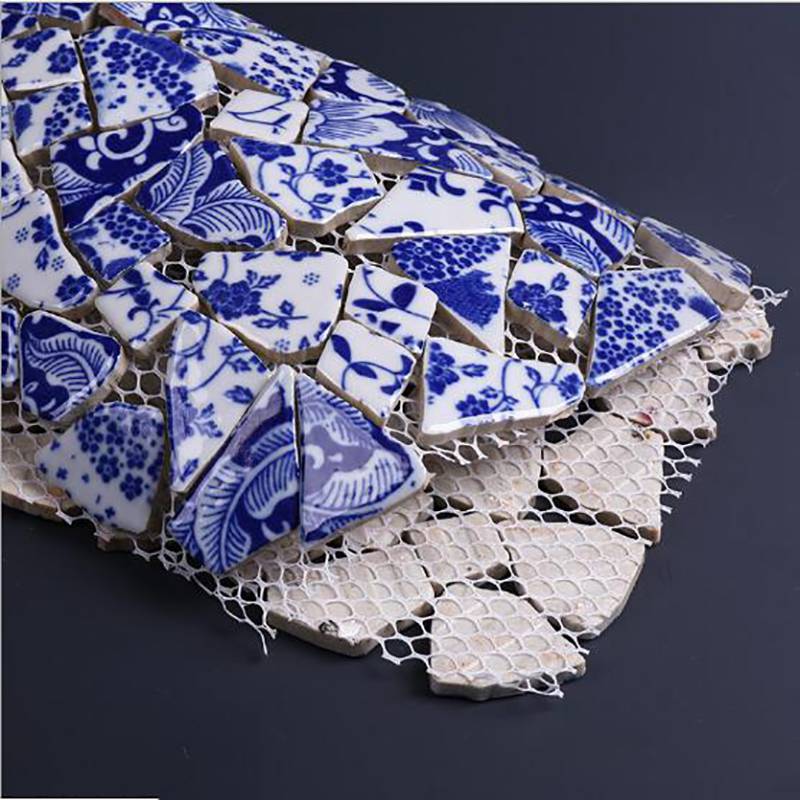 景德镇复古碎青花瓷片陶瓷碎片铺地砖背景墙贴瓷砖拼图案地砖