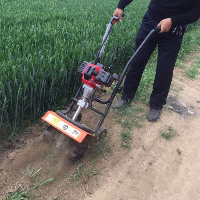 手推式小型除草机 手推式轻便旋耕松土机 轻便微型微耕机 视频介绍 中国供应商