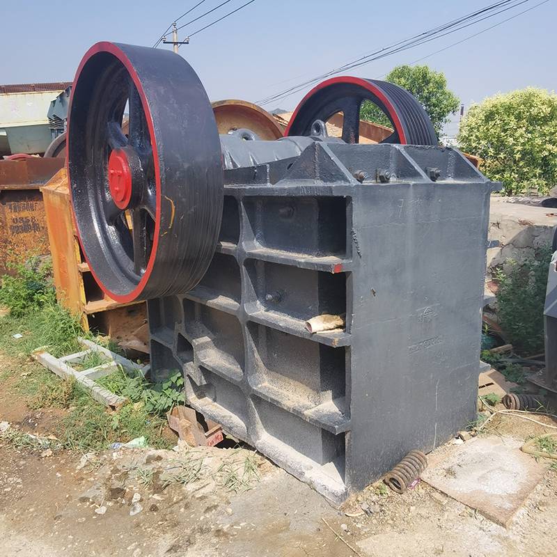 调剂二手石子场鄂式破碎机69铸钢破石头机器时产100吨二手石料破碎
