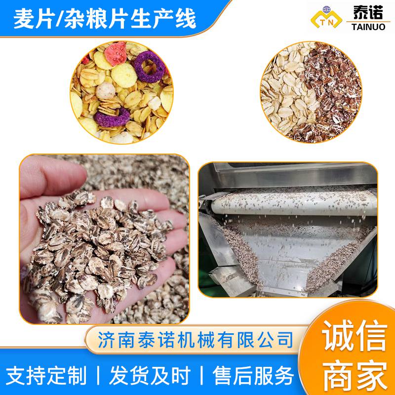 泰诺机械 纯熟燕麦片加工机器 即食500kg燕麦杂粮片生产设备