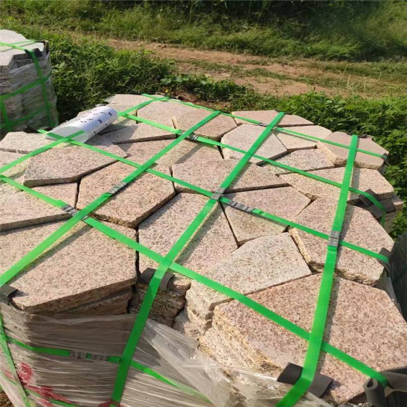 自然粉色碎拼石粉砂岩碎拼石粉色砂岩乱型石板