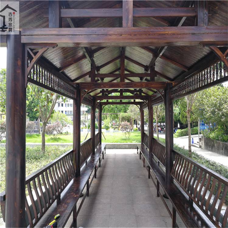 木质长廊公园木制古建走廊景观连廊结构中式廊架工程价格