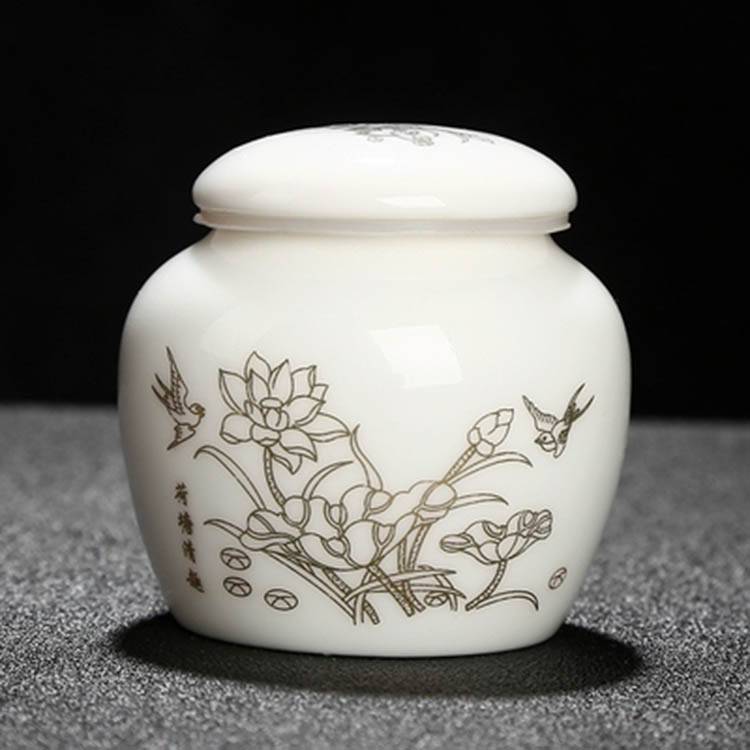 宠物骨灰罐手工白瓷骨灰坛火化土葬陶瓷罐猫咪狗狗仓鼠骨灰盅