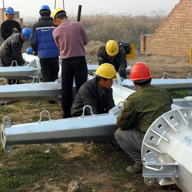 电力工程直线耐张杆转角钢杆钢桩基础图片