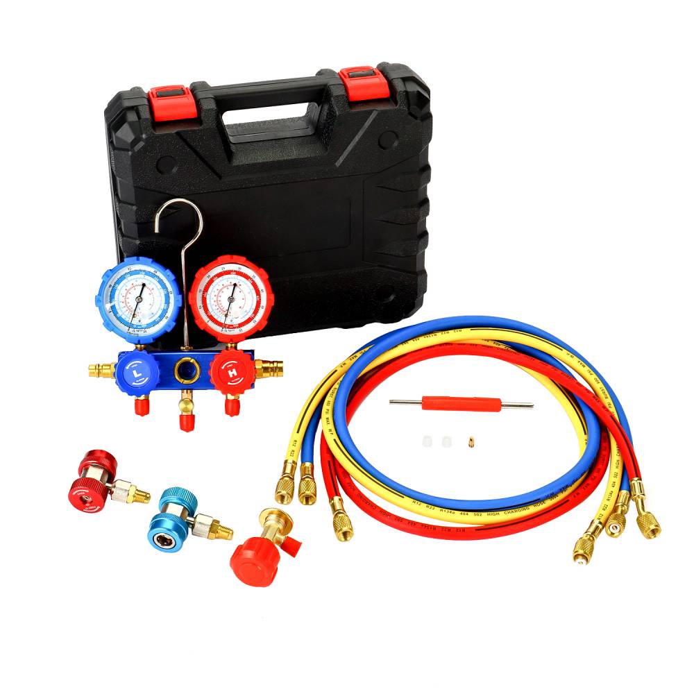r134a汽车空调加氟套装环保冷媒压力表组双表阀雪种制冷维修工具
