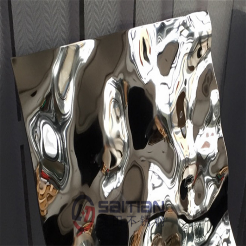 水池镜面不锈钢波纹板墙面压花水波纹镜面不锈钢板304大波纹板厂家