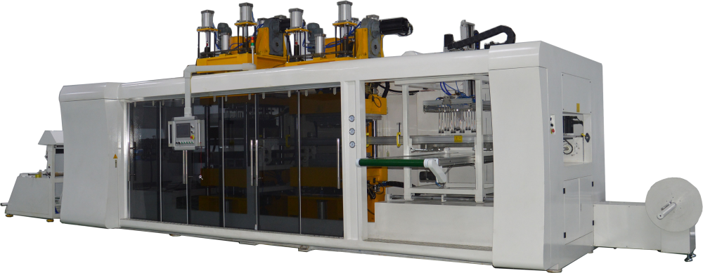 三工位正负压吸塑机25丝pp材料1.58秒/每模