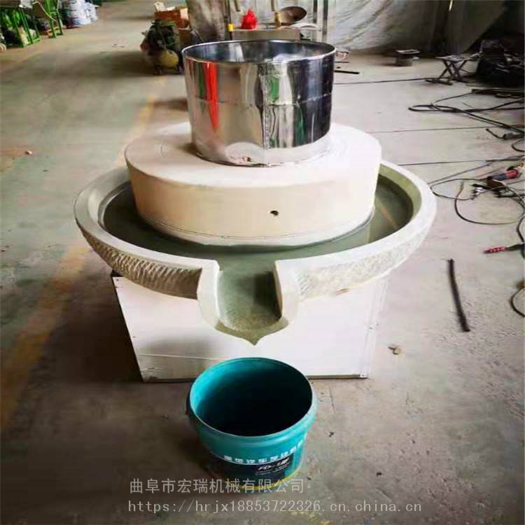 克拉玛依小型芝麻花生酱石磨机家用电动石磨米浆石磨