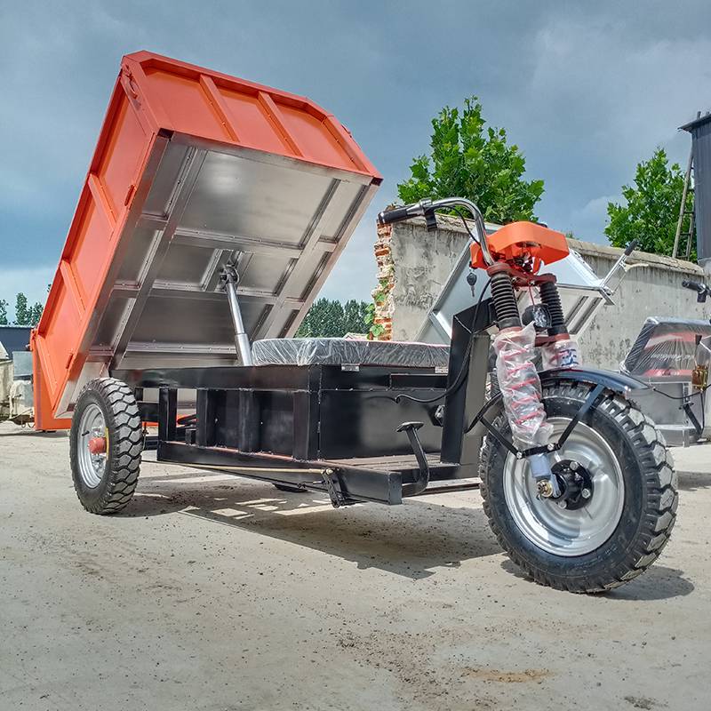 矿用电动三轮车工地拉沙工程车久恒液压自卸翻斗车