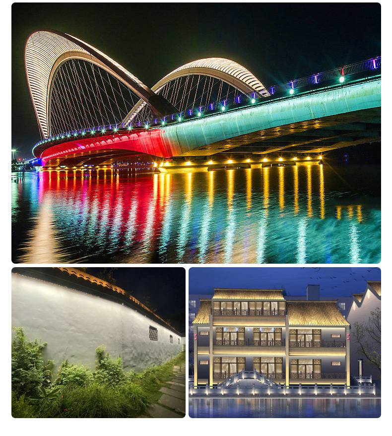 太阳能led洗墙灯户外防水射灯别墅外墙广告招牌亮化工程氛围壁灯