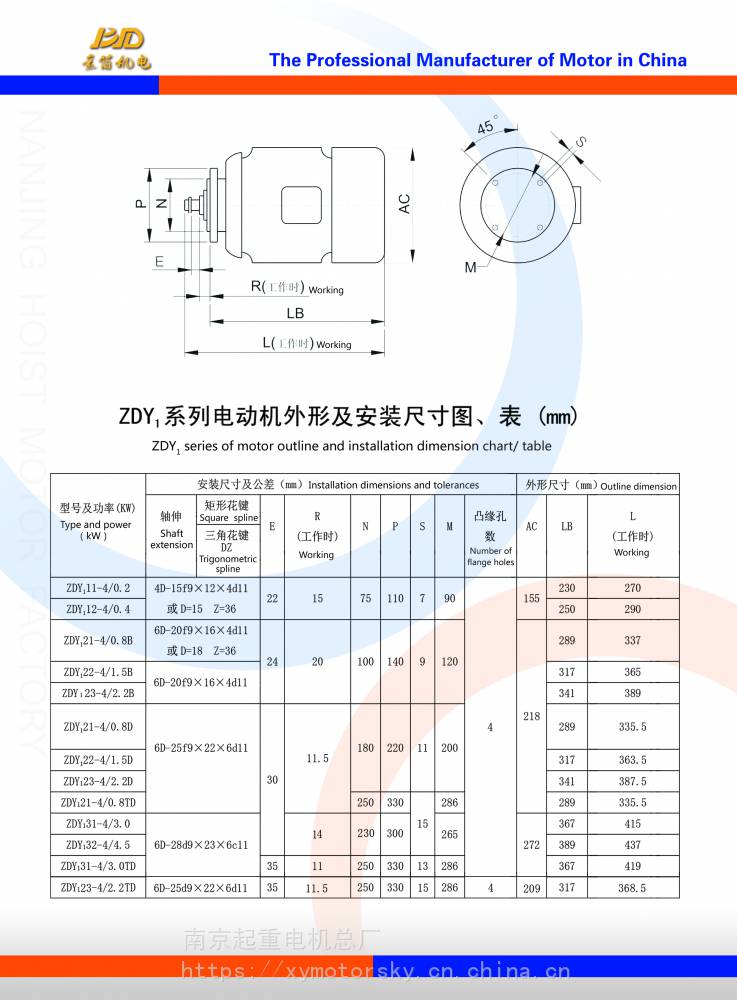 南京起重电机总厂zdy12404kw动机运行电机锥形转子电机三相异步电动机