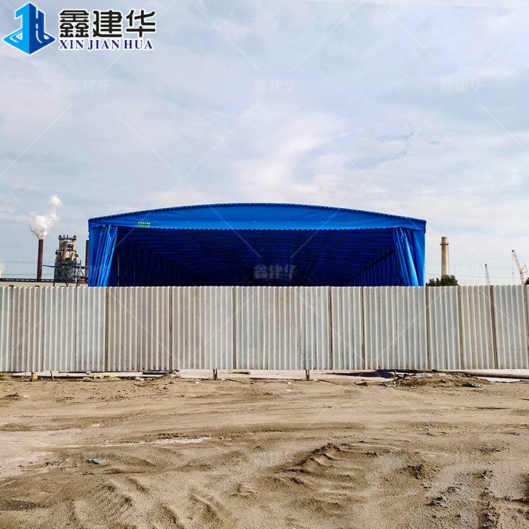 河北安国工厂伸缩仓储棚 高质量移动推拉篷生产制作