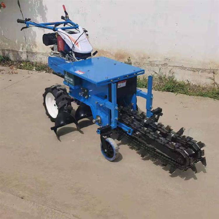 工程管道挖沟机192手扶式链条开沟机柴油开槽机金佳