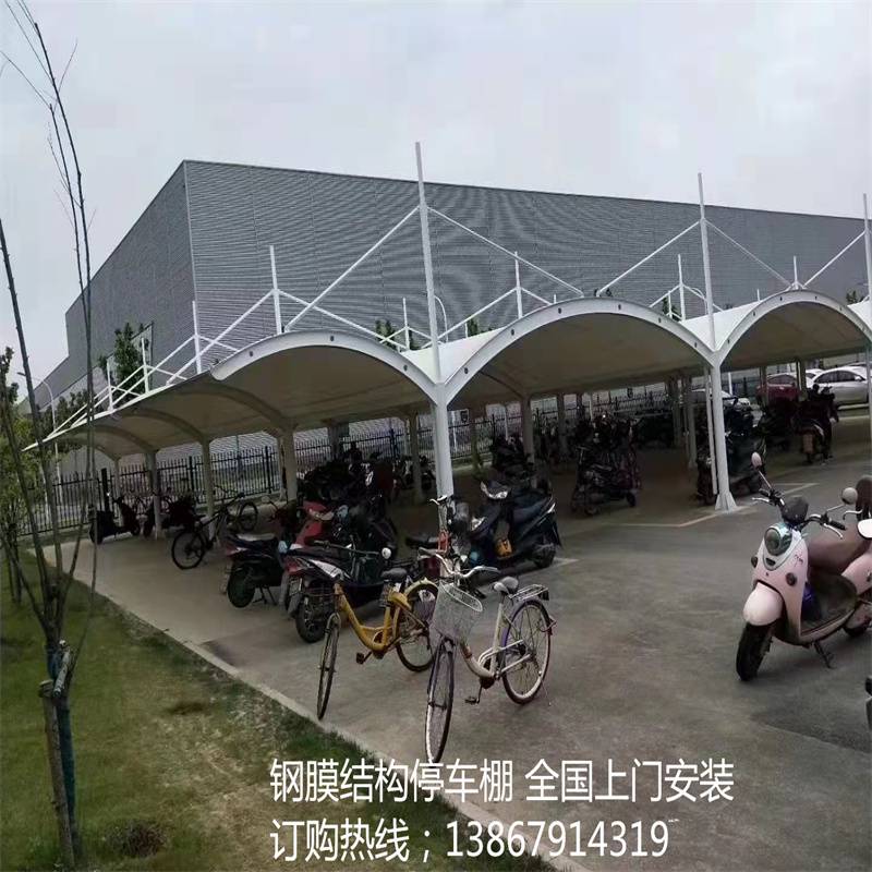 許昌設計安裝電動車停車棚遮陽擋雨電瓶車自行車雨棚報價及圖片