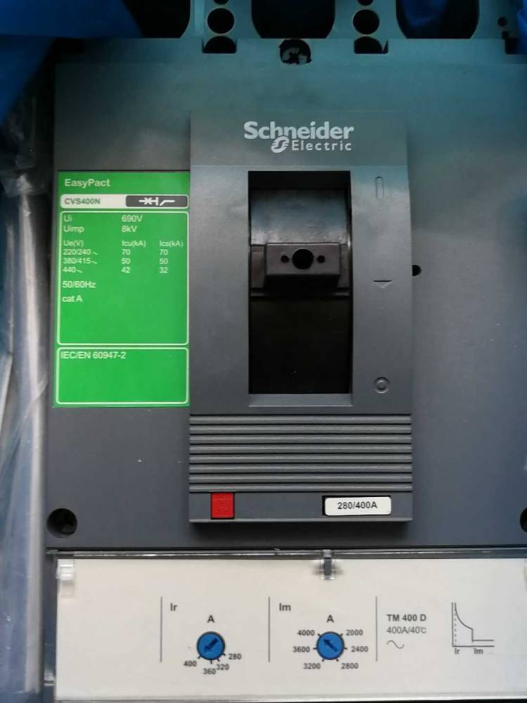 施耐德塑壳断路器cvs400ftmd3p400a空气开关