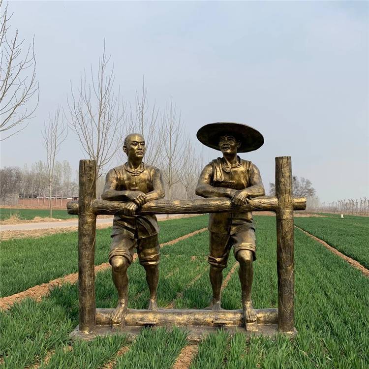 三水民俗小品雕塑踩水车人物雕塑美丽乡村农耕人物主题摆件