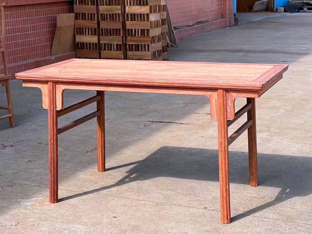 明式家具紫檀花梨木夹头榫刀牙画案陋室铭中式书房家具定制