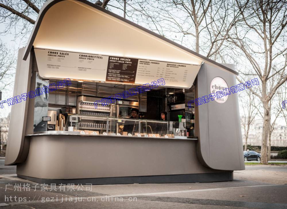 圆桶啤酒桶造型售卖亭咖啡杯饮品屋商铺步行街美食小吃餐饮花车摊位