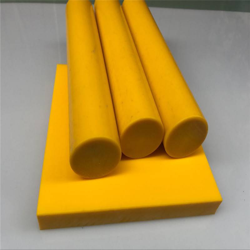 厂家批发纯黄色聚氨酯棒耐磨防撞耐高温PU优力胶板直径10 20 30mm