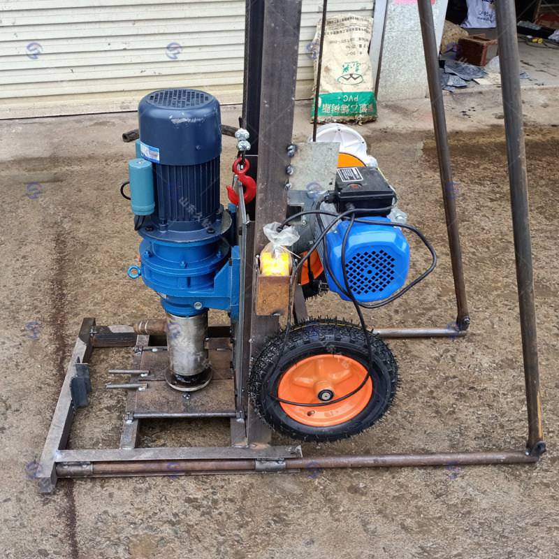 供应久钻两相电岩石钻井机折叠式家用水井钻机农村菜园打井机