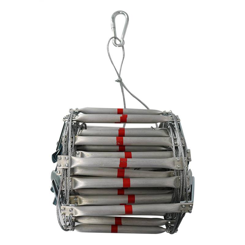 程欢消防救生铝合金软梯5m钢丝绳逃生梯防火消防救援梯