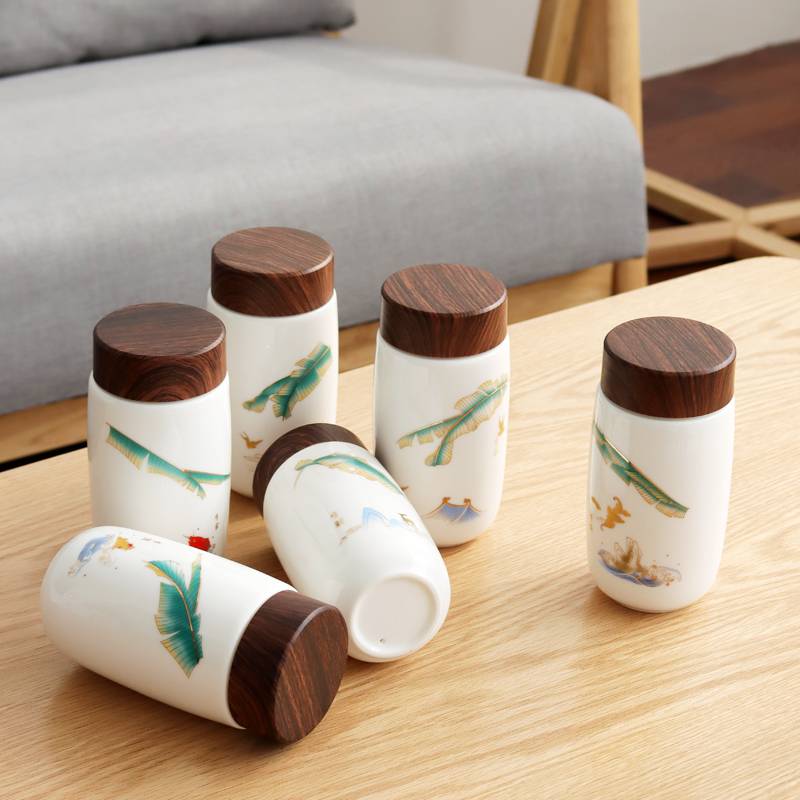 中式个性双层陶瓷装饰保温杯用品便携随身杯冬季暖手杯用品礼品