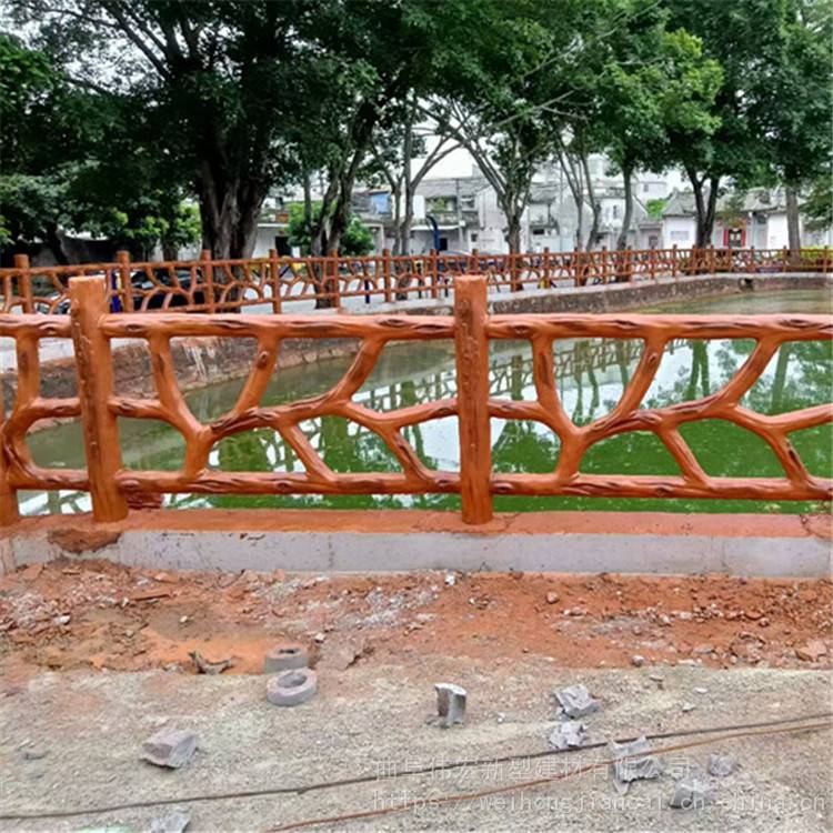 【新农村道路仿木护栏 河边景观仿木纹栏杆 草坪隔离围栏】价格_厂家