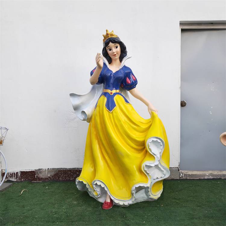 玻璃钢卡通白雪公主人物雕塑彩绘七个小矮人公园景区装饰摆件