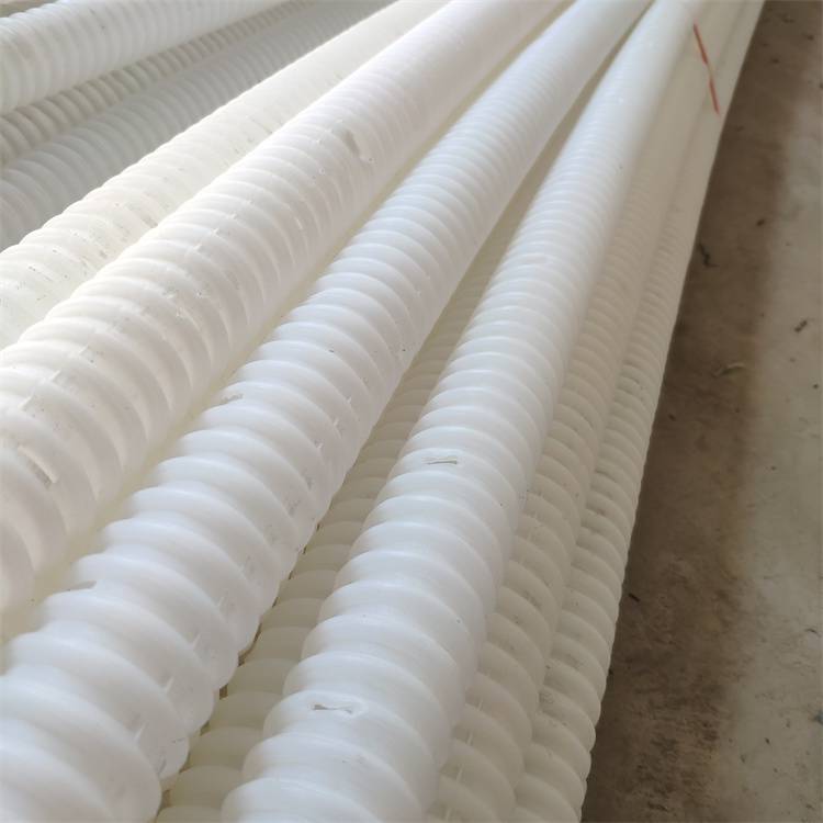 hdpe双壁波纹管白色80mm单壁打孔渗水管波纹状制作工艺