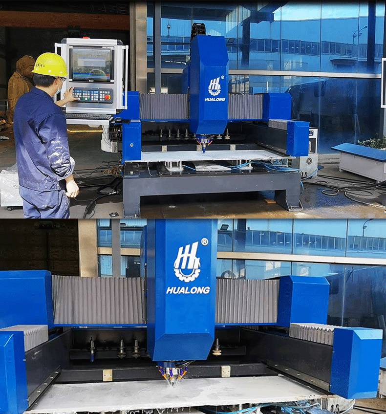 石材磨边机大理石台面钻孔机石板台面开槽机小型加工中心