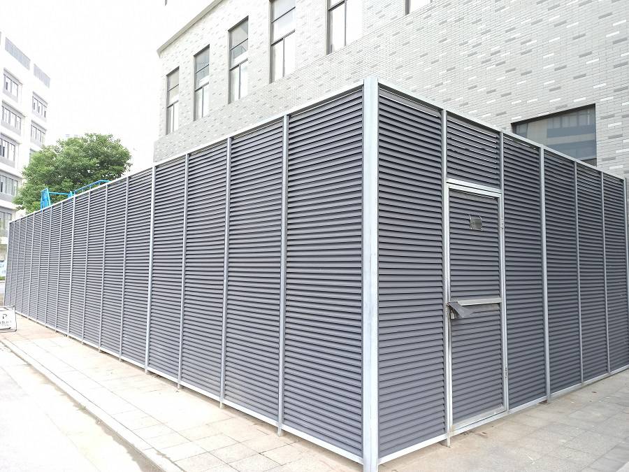 提供样品常州铝板空调罩仿木纹百叶窗中央空调格栅中央空调罩厂家