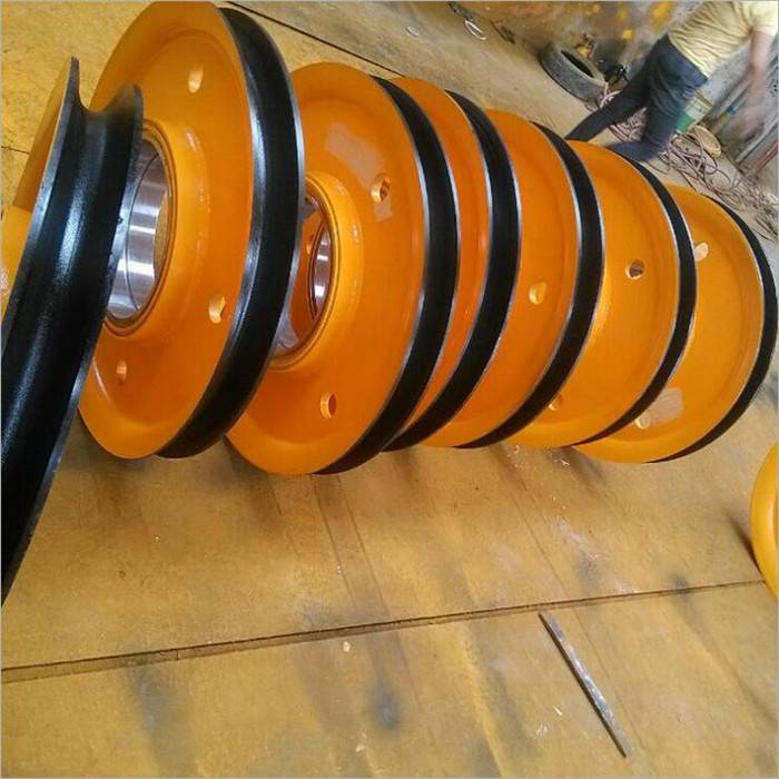 50吨重型矿用吊钩滑轮 加厚钢板定向滑轮 起重机钢丝绳滑轮组