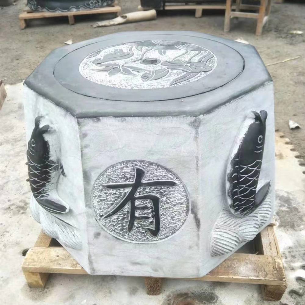 雕鱼井口大理石八角井盖大理石八角井盖