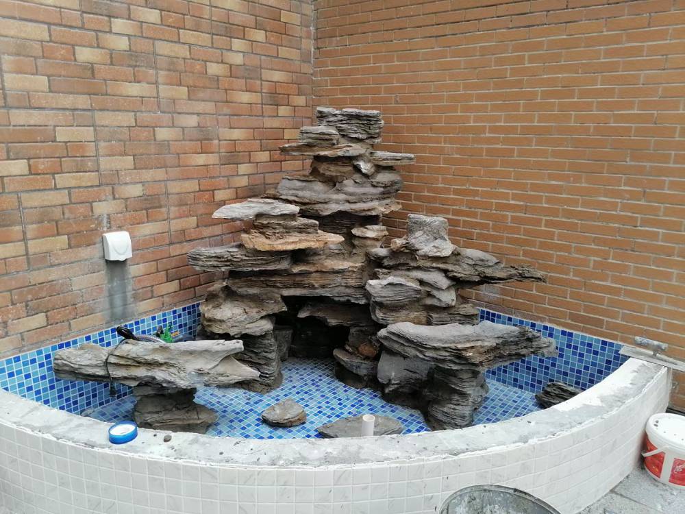 庭院千层石假山景观 别墅鱼池假山 还原大自然的美