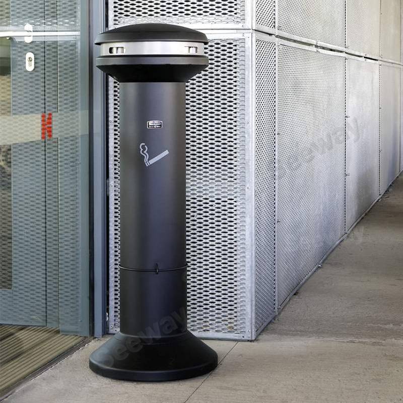 rubbermaid美国乐柏美烟蒂筒烟灰桶烟蒂桶容量fg9w3400黑银色