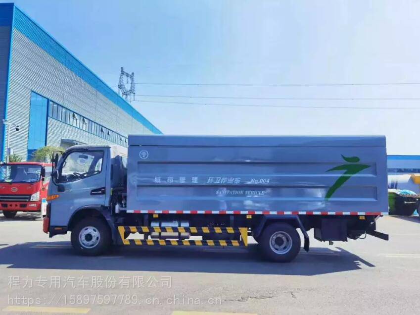 纯电动密闭式桶装垃圾车蓝牌密闭式垃圾车参数图片