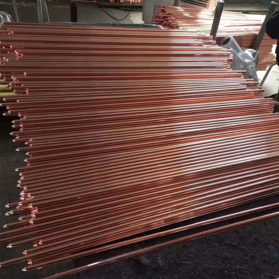 河北金益达厂家防雷镀铜接地棒铜包钢接地极金属棒接地装置接地针