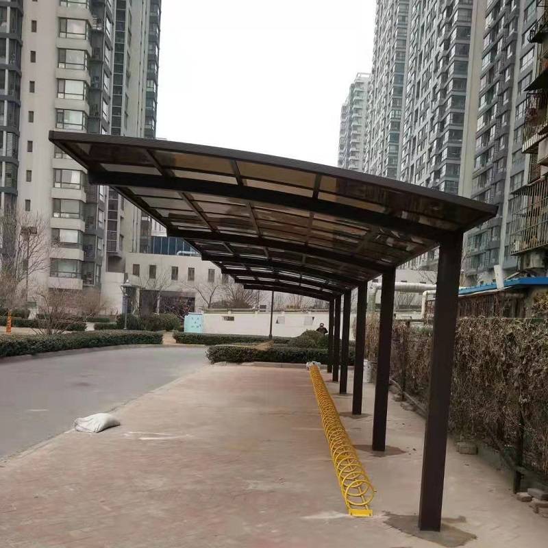 鸿韵m08铝合金车棚别墅小区院校车位汽车防晒防雨棚可定做