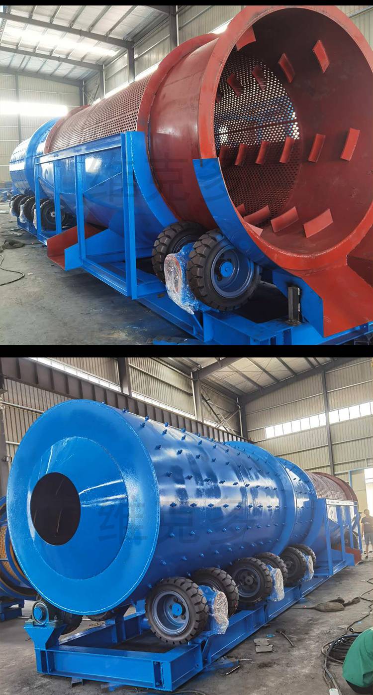 全自动圆形滚筒洗矿机圆筒黏土轮胎洗石机1890型滚筒洗矿机