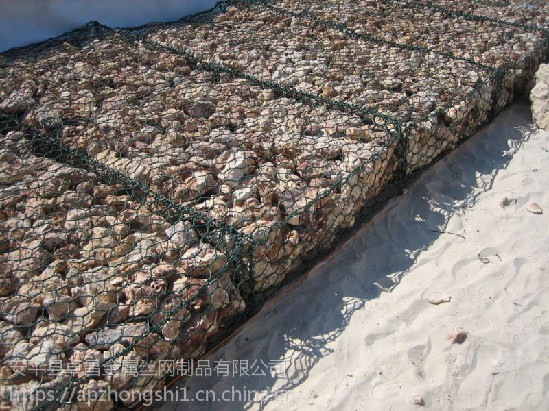 河道护底防冲刷包塑石笼网河道护坡防塌陷石笼网堤防工程防腐石笼网石