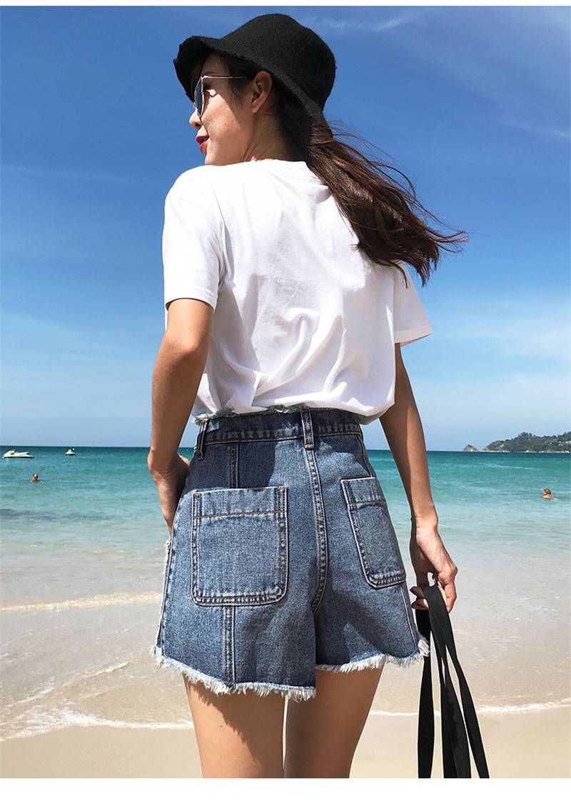 增城便宜女牛仔短裤次去义乌小量进货女式摆摊热卖T恤夏装