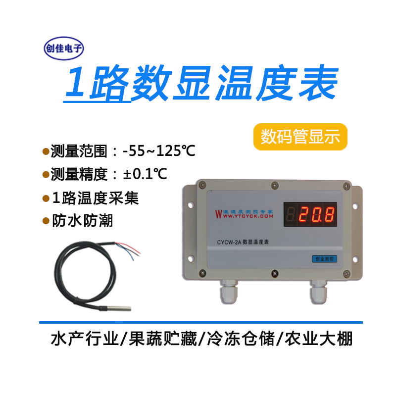 CYCW-2A 数显温度表防水防潮果蔬冷藏仓库化工医药蔬菜大棚