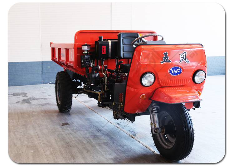 小型工地工程燃油三马子山地爬坡自卸载重王农用搬运翻斗运输货车