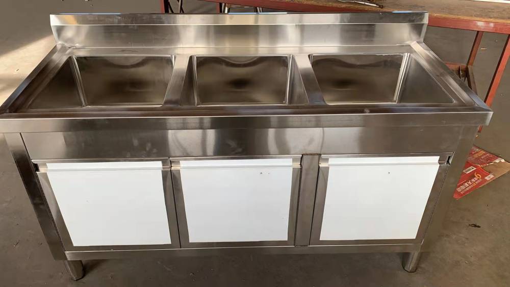 【商用不锈钢水槽三槽三眼三连池洗菜池洗碗池洗菜盆饭店用3个水池】
