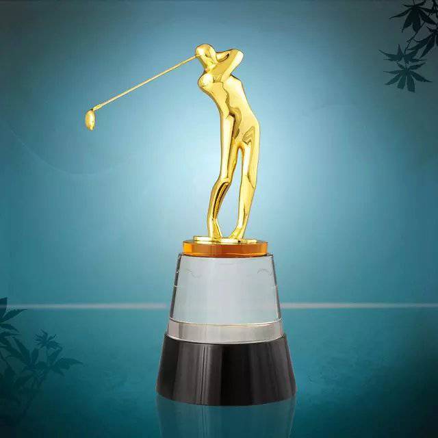 高尔夫球小金人奖杯广州水晶琉璃高尔夫球奖杯珠海高尔夫比赛奖杯bb奖