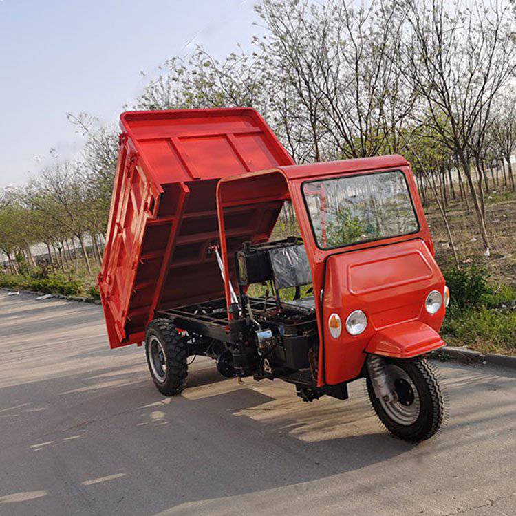 河南商丘农用三马子电启动柴油翻斗三轮车建筑工地拉沙三轮车图片