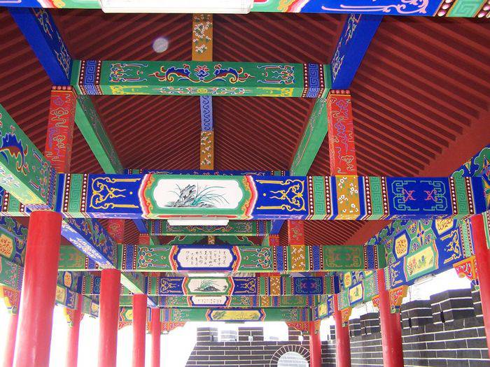 贴纸彩绘古建筑纸贴彩画钢结构彩画金属彩绘